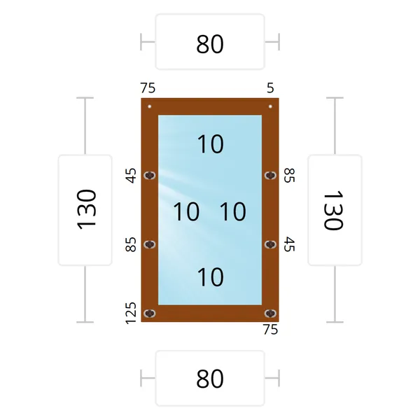 Мягкое окно 80x130 см, для веранды, беседки